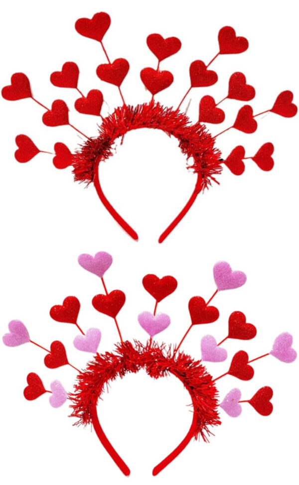 Valentines Day Decoration - Heart Shape Tinsel Headband