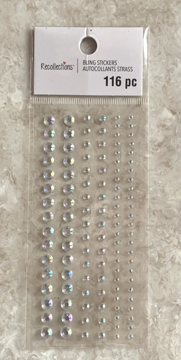 RHINESTONE SHEETS - 116PC Adhesive Rhinestones Mixed Pack - IRIDESCENT