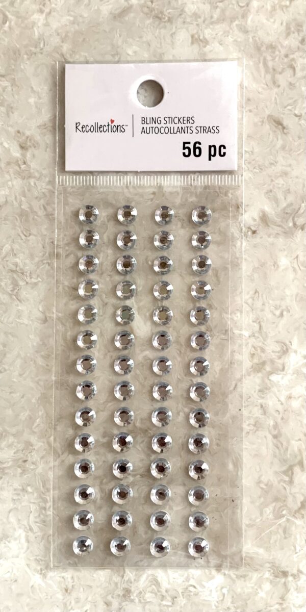 RHINESTONE SHEETS -56PC CLEAR Round Adhesive Gemstones Stickers