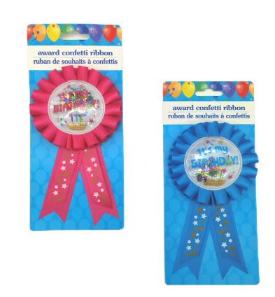 Celebration Award Pins - Happy B-Day It's My Birthday Award Ribbon PINK - Image 2