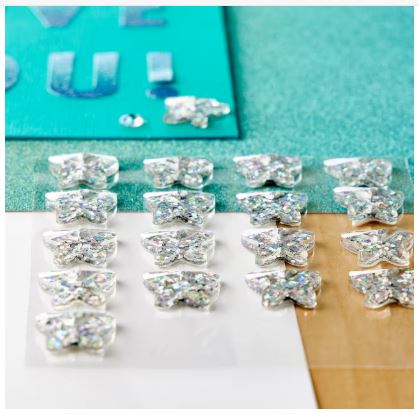 RHINESTONE SHEETS - 20PC Iridescent Clear Butterfly Bling Stickers - Image 4