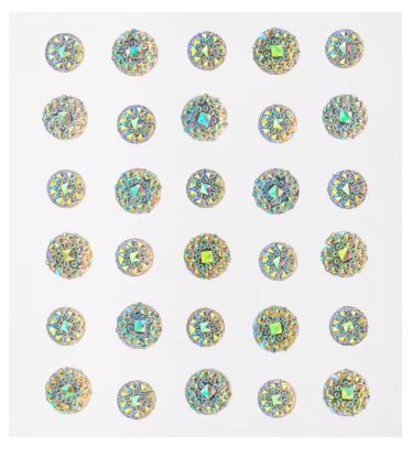 RHINESTONE SHEETS - 30PC Iridescent Rhinestone Stickers
