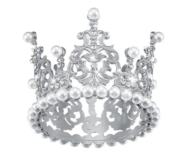 Mini Crown Cake Topper - SILVER RHINESTONE AND PEARL CROWNS - Image 10