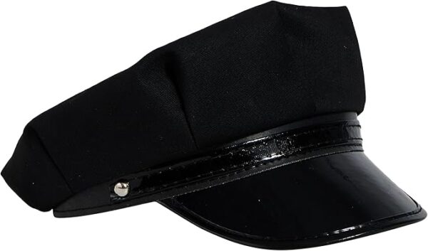 BLACK CHAUFFEUR HAT Police Limo Driver Costume Cop Cap - Image 4