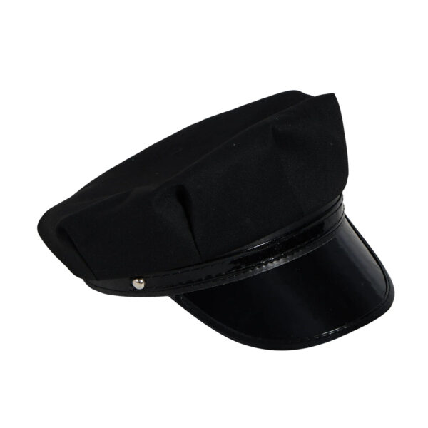 BLACK CHAUFFEUR HAT Police Limo Driver Costume Cop Cap - Image 2