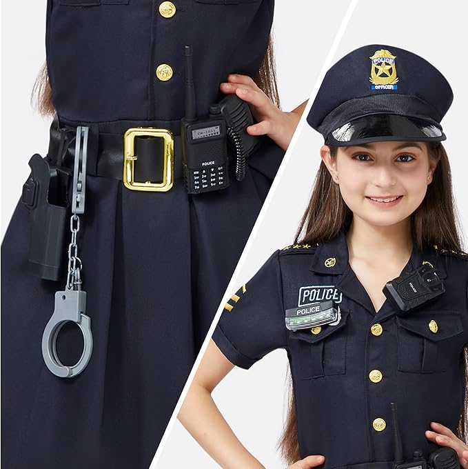 Career Day POLICE – Girls Officer DELUXE Costume Set, Cop Outfit - Image 2