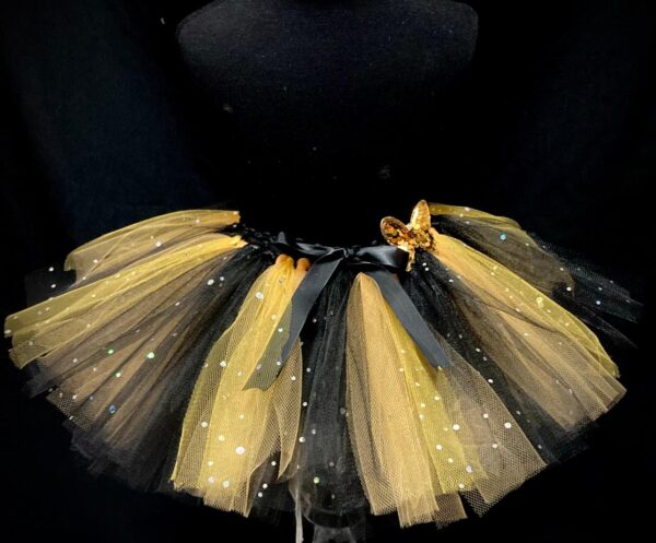 CUSTOM MADE Child tutu – BABY Gold/Black Sparkle Tutu fits 1yr - Image 3