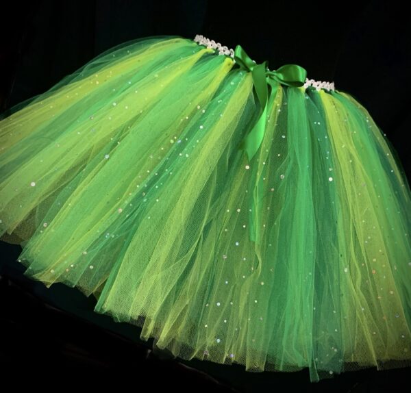 ADULT TUTU – CUSTOM MADE Adult Mixed Green Extra Fluffy Sparkle Tutu - KNEE LENGTH - Image 4