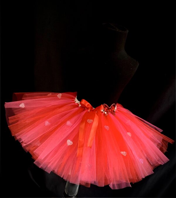 CUSTOM MADE Child tutu - TODDLER PINK/RED FLUFFY Tutu SIZE Fits 3-4yrs - Image 3