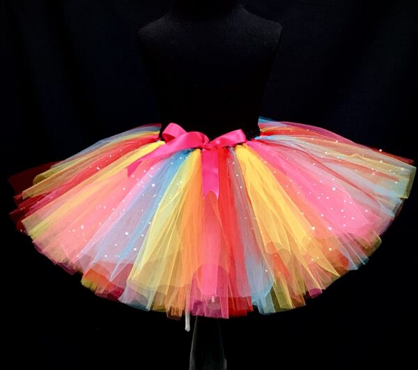 CUSTOM MADE Child tutu – TODDLER mixed Rainbow fluffy tutu Fits up to 3-4YRS - Image 4