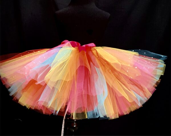 CUSTOM MADE Child tutu – TODDLER mixed Rainbow fluffy tutu Fits up to 3-4YRS - Image 2