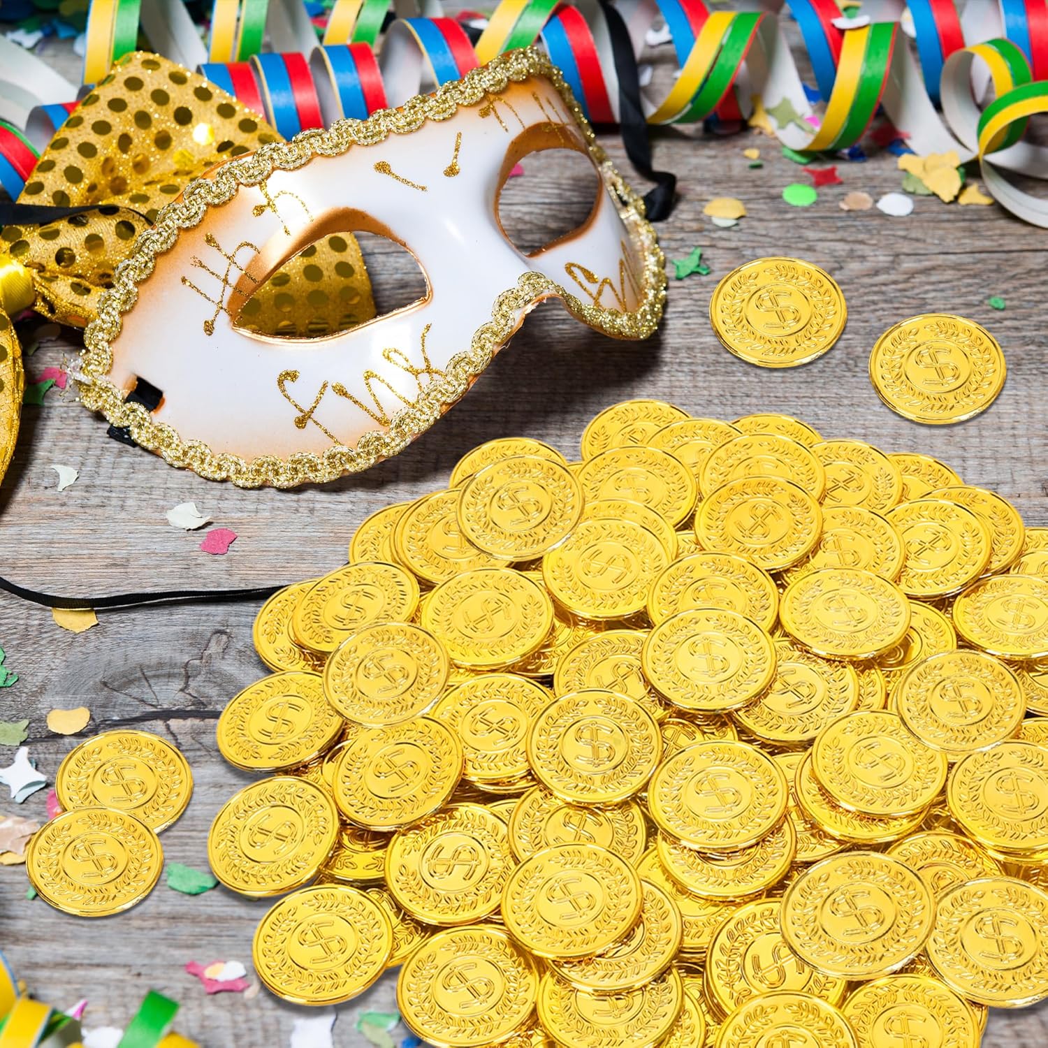 Gold Coins Plastic Treasure Pirate Coins 30-ct. Packs - Image 6