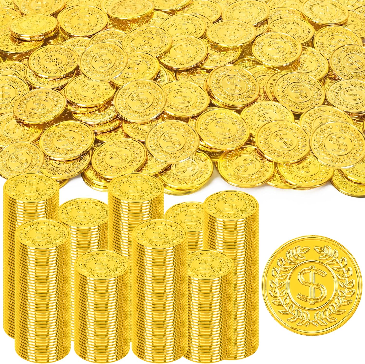 Gold Coins Plastic Treasure Pirate Coins 30-ct. Packs - Image 8