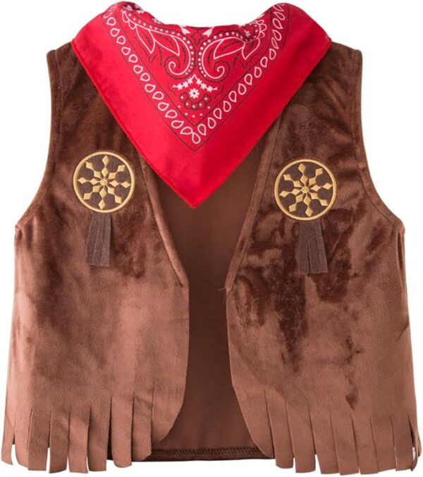 WESTERN THEME - Toddler Western Cowboy Style Kids Vest + Headscarf Set SIZE 3-4T