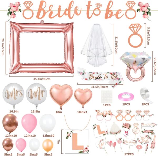 PARTY DECORATIONS – Bachelorette Party Decoration Accessories Bridal Shower Decorations - ROSE GOLD - Image 7