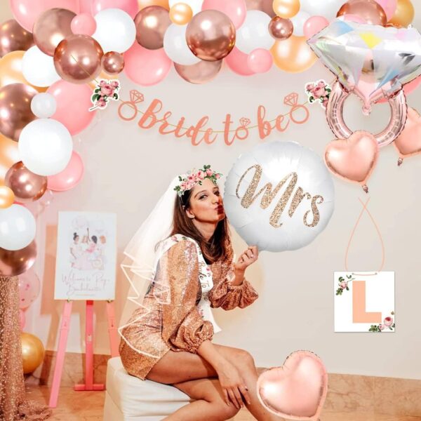 PARTY DECORATIONS – Bachelorette Party Decoration Accessories Bridal Shower Decorations - ROSE GOLD - Image 6