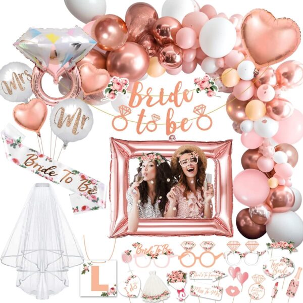 PARTY DECORATIONS – Bachelorette Party Decoration Accessories Bridal Shower Decorations - ROSE GOLD