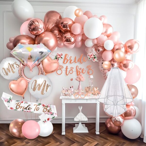 PARTY DECORATIONS – Bachelorette Party Decoration Accessories Bridal Shower Decorations - ROSE GOLD - Image 2