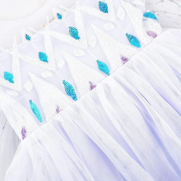 Girl Snow Princess Costume Dress with accessories - Image 4
