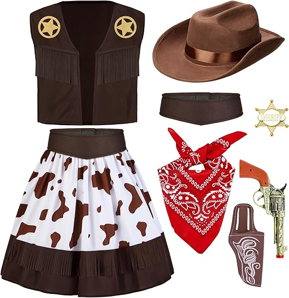 WESTERN THEME - Girls Cowgirl Western Costume SIZE SMALL(5-7)