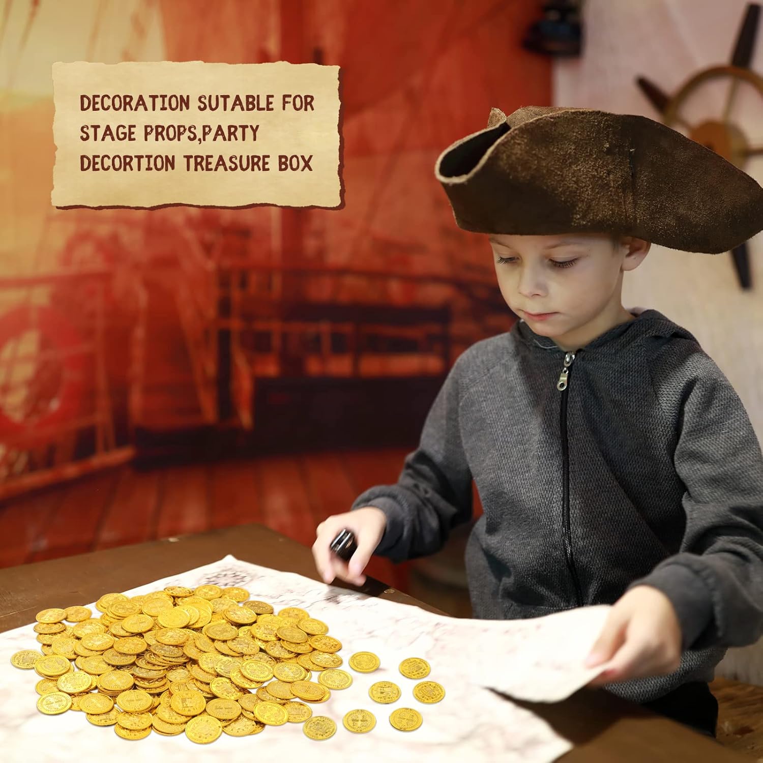 Gold Coins Plastic Treasure Pirate Coins 30-ct. Packs - Image 3