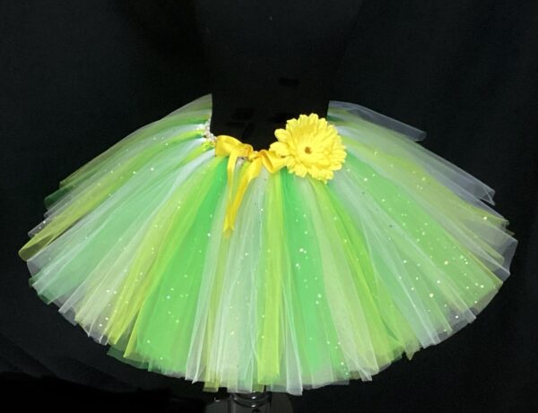 CUSTOM MADE Child tutu – Girls GREEN Sparkle Tiana Inspired fluffy tutu Fits (6-8yrs)