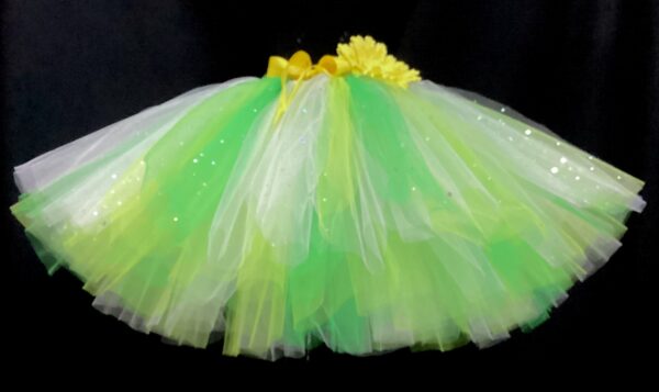 CUSTOM MADE Child tutu – Girls GREEN Sparkle Tiana Inspired fluffy tutu Fits (6-8yrs) - Image 4