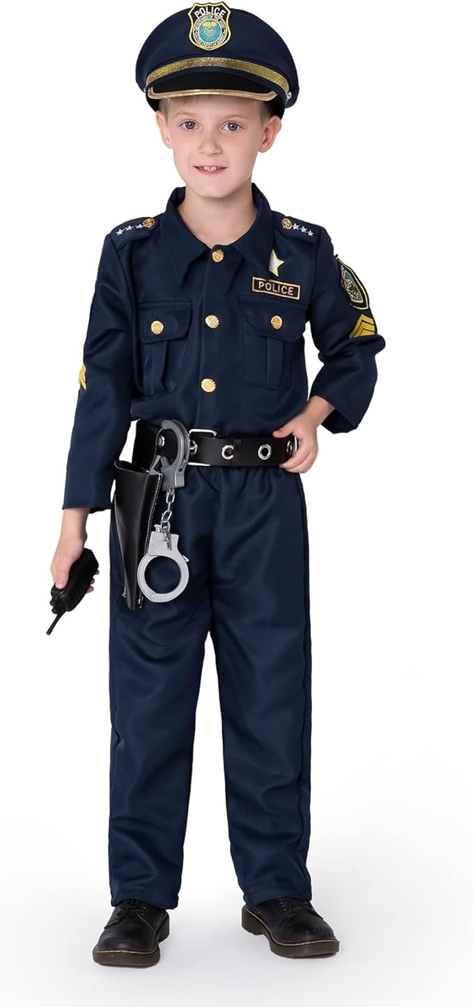 Career Day POLICE - Kids DELUXE Blue Police COP Costume FULL SET - Image 4