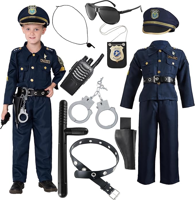 Career Day POLICE - Kids DELUXE Blue Police COP Costume FULL SET