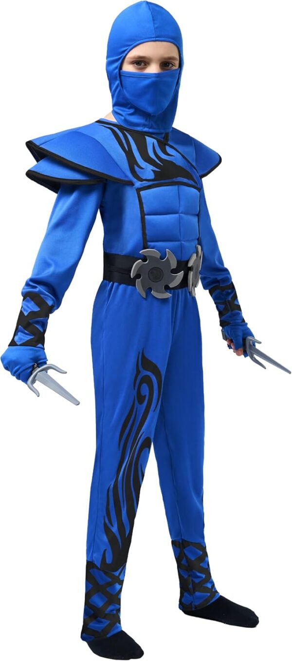 HALLOWEEN - BOY Blue Black Blue Stealth Ninja Teen Costume SIZE XLARGE(12-14) - Image 3