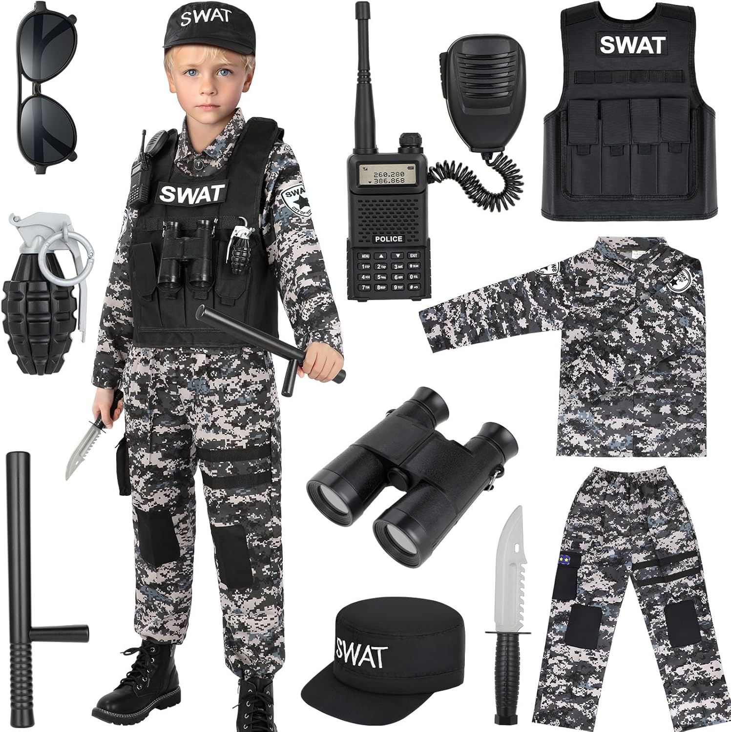 Career Day POLICE SWAT - Swat Combat Police Officer Kids Costume