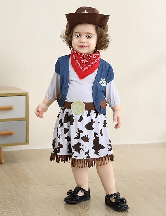 WESTERN THEME - Girls Toddler Cowgirl Western Baby Girl Costume SIZE 2T - Image 4
