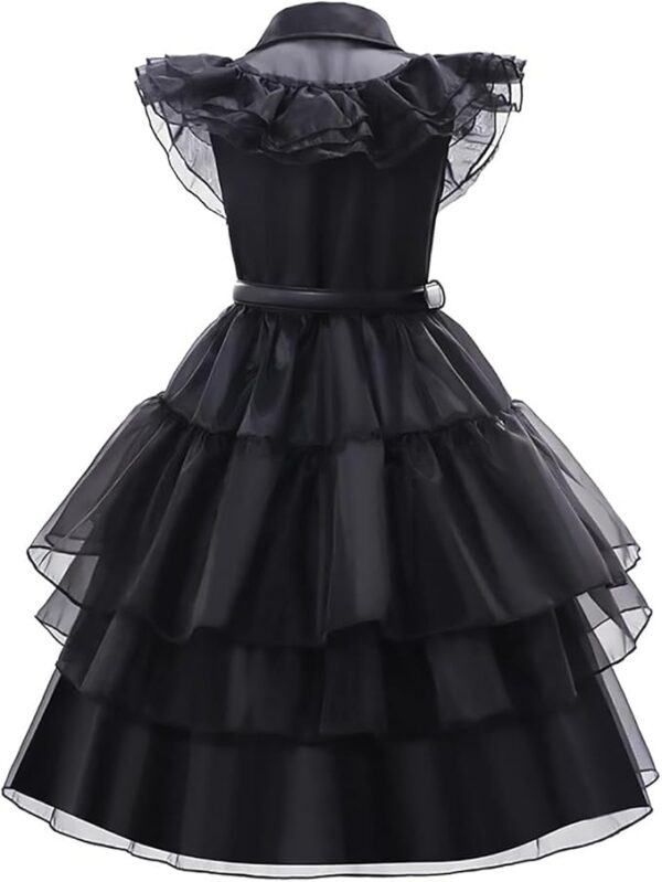 HALLOWEEN - Girls Deluxe WEDNESDAY-BLACK DRESS WITH ACCESSORIES - Image 3