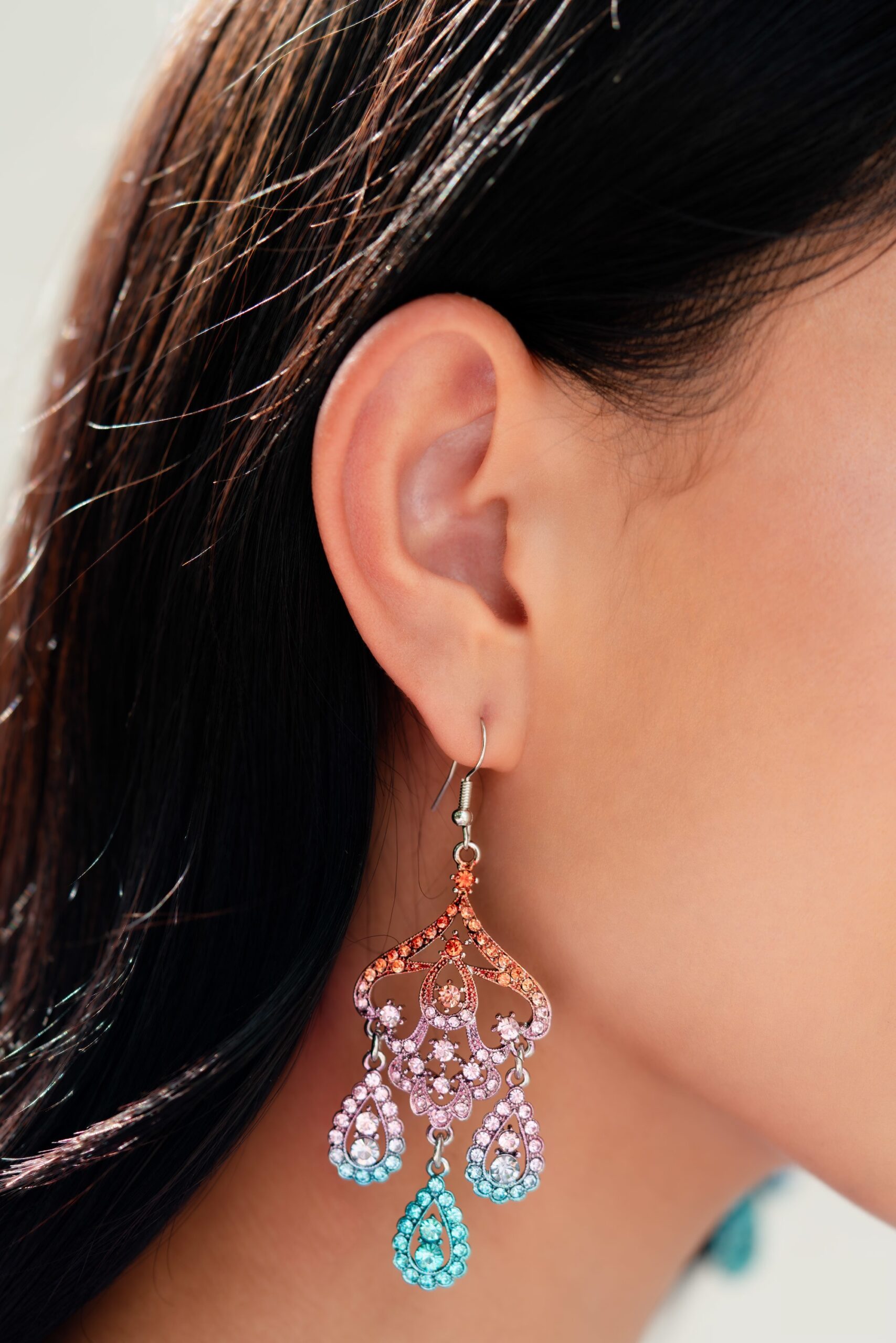 EARRINGS – Chandelier Command - Multi Blue/Pink - Image 2
