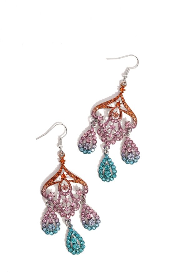 EARRINGS – Chandelier Command - Multi Blue/Pink