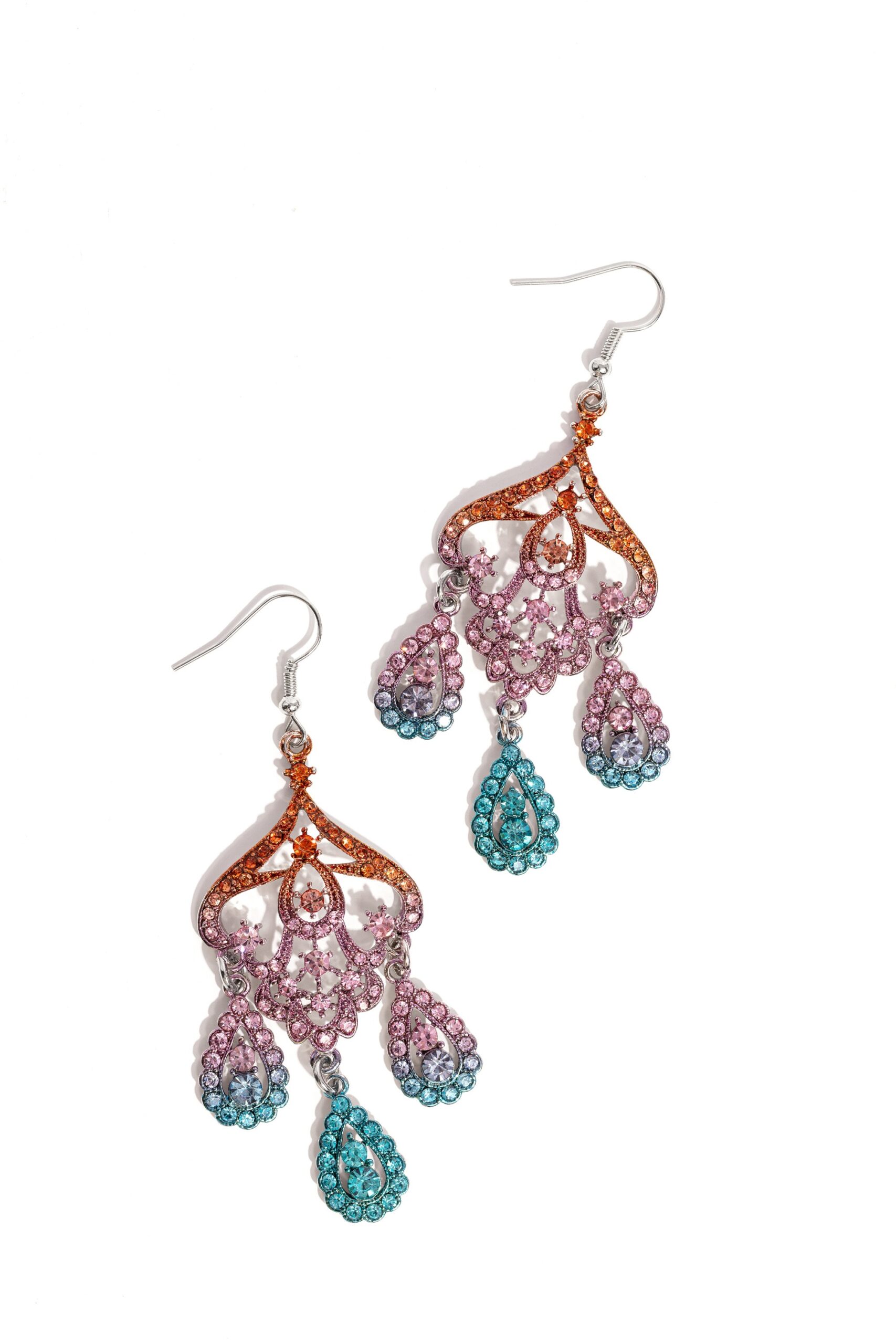 EARRINGS – Chandelier Command - Multi Blue/Pink