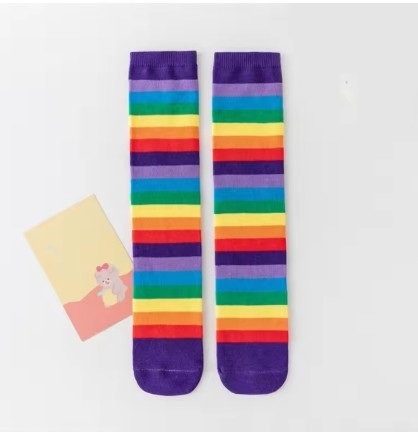 SOCKS - KIDS Long Tube colorful striped Socks 3-12YRS - Image 4