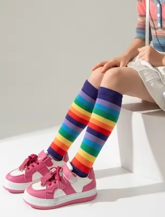 SOCKS - KIDS Long Tube colorful striped Socks 3-12YRS - Image 8