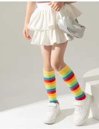 SOCKS - KIDS Long Tube colorful striped Socks 3-12YRS - Image 3