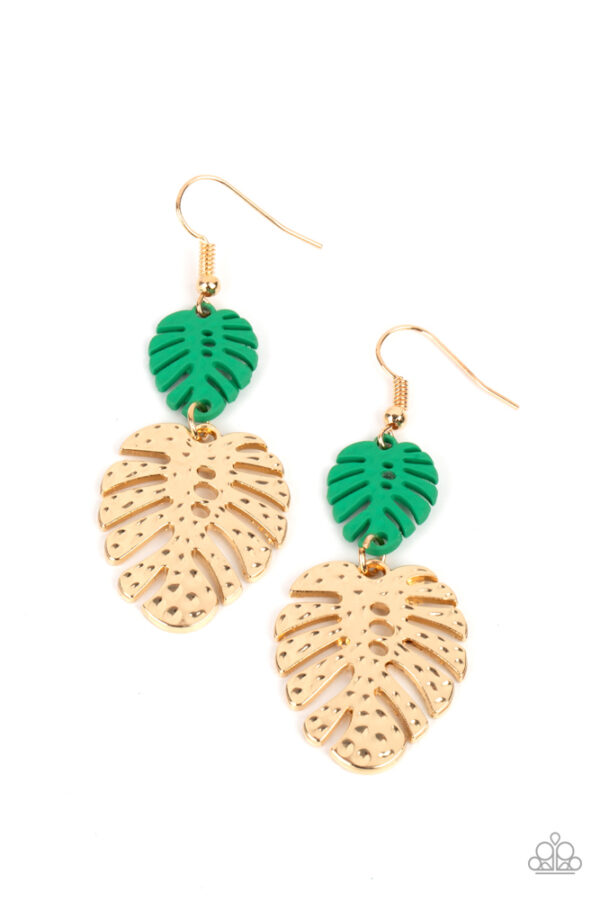 EARRINGS – Palm Tree Cabana - Green - Image 2