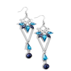 EARRINGS – Shoulder-Dusting Shimmer - Blue
