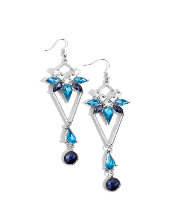 EARRINGS – Shoulder-Dusting Shimmer - Blue
