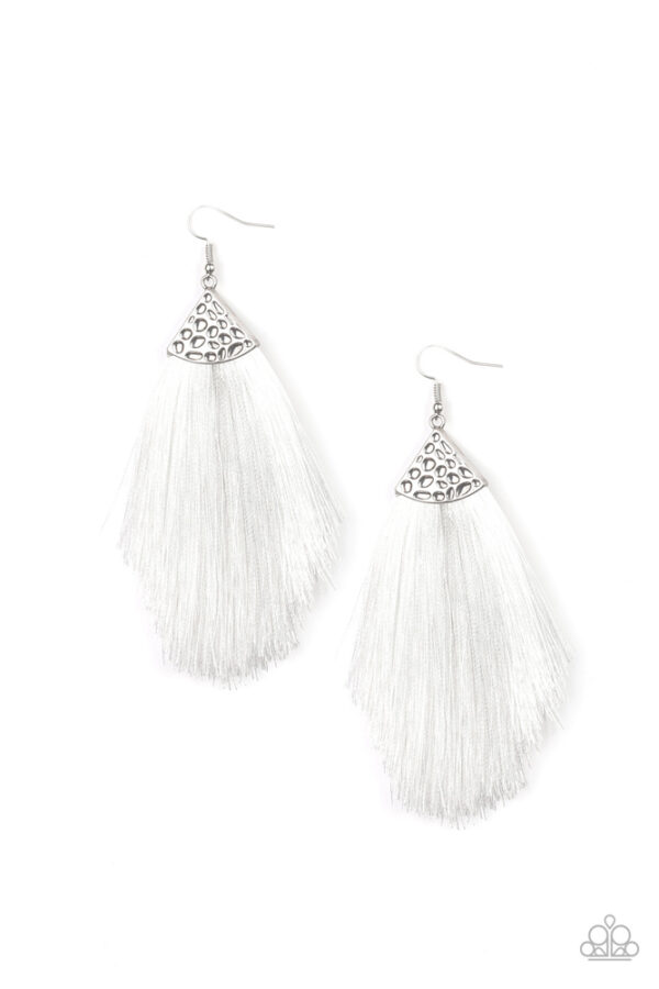 EARRINGS – Tassel Tempo - White - Image 2