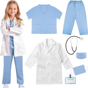 Career Day DOCTOR - BOYS GIRLS Deluxe LT BLUE Doctor Costume for Kids