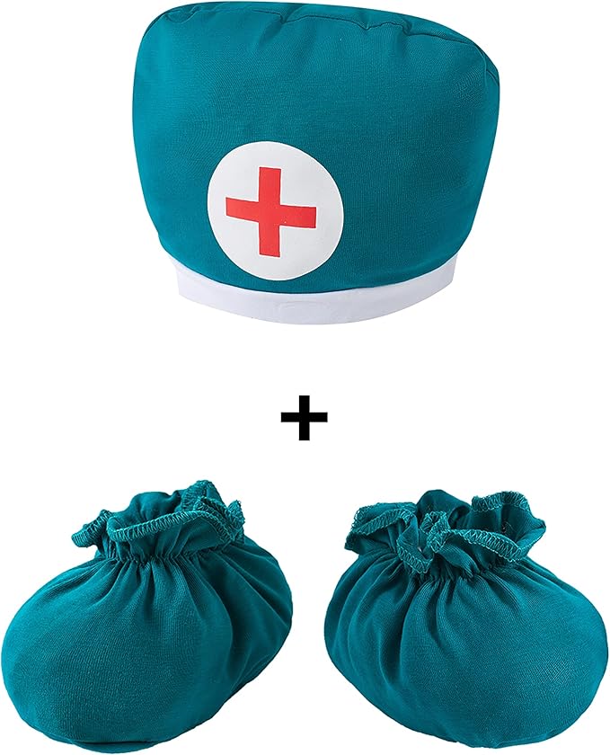 Career Day DOCTOR – Baby Boy Teal Surgeon Uniform with Hat + Booties SIZE 12-18MONTHS - Image 4