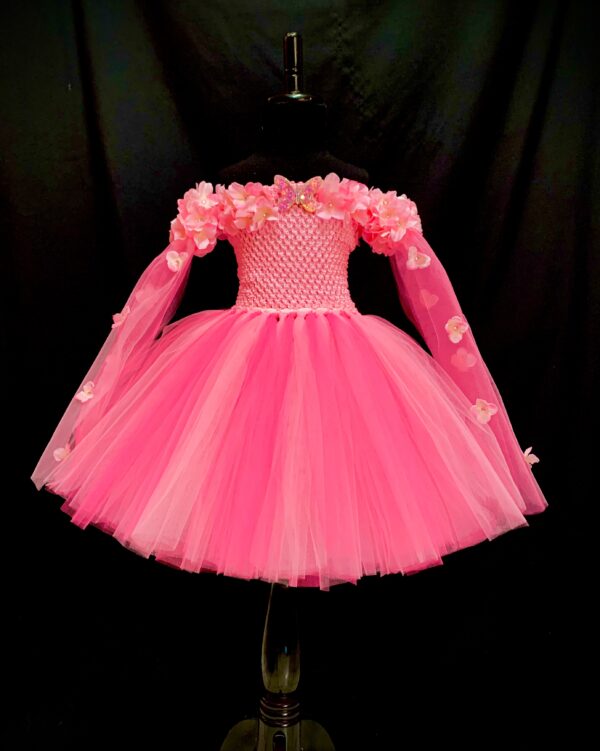 CUSTOM MADE Girls Tutu Gown- Elegant Pink Flower Girl Tutu Gown SIZE: FITS 3-4YRS