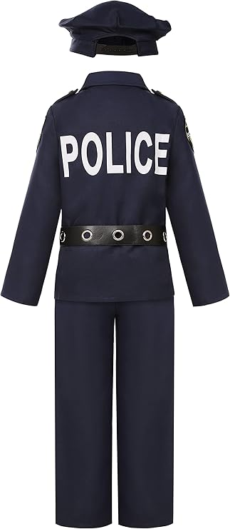 Career Day POLICE - Kids Police Cop Costume for Boys DK BLUE Police Officer Costume - Image 2