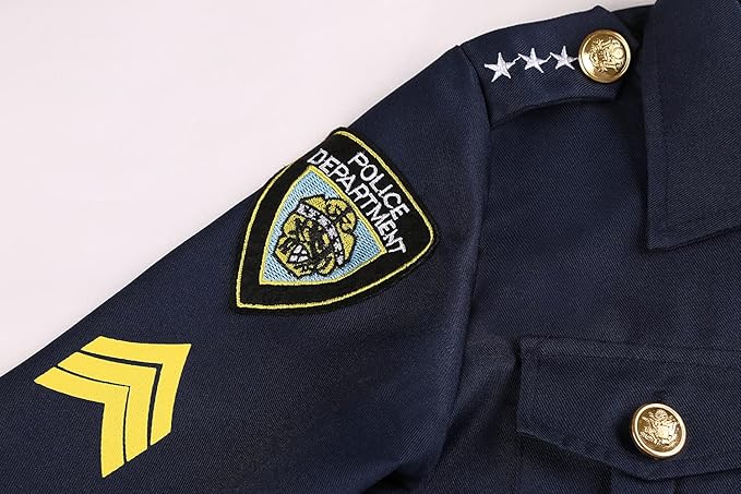 Career Day POLICE - Kids Police Cop Costume for Boys DK BLUE Police Officer Costume - Image 5