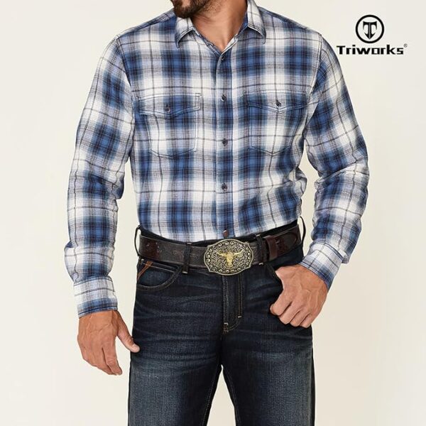 BELTS: Western PU Leather Belt for Men and Women Cowboy Cowgirl Belt Western Embossed - COFFEE Fit Size 32"-36" - Image 3