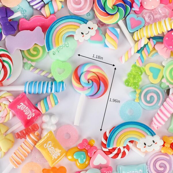 Candy Charms - 120pcs Slime Charms Resin Fake Candy Charms - Image 5